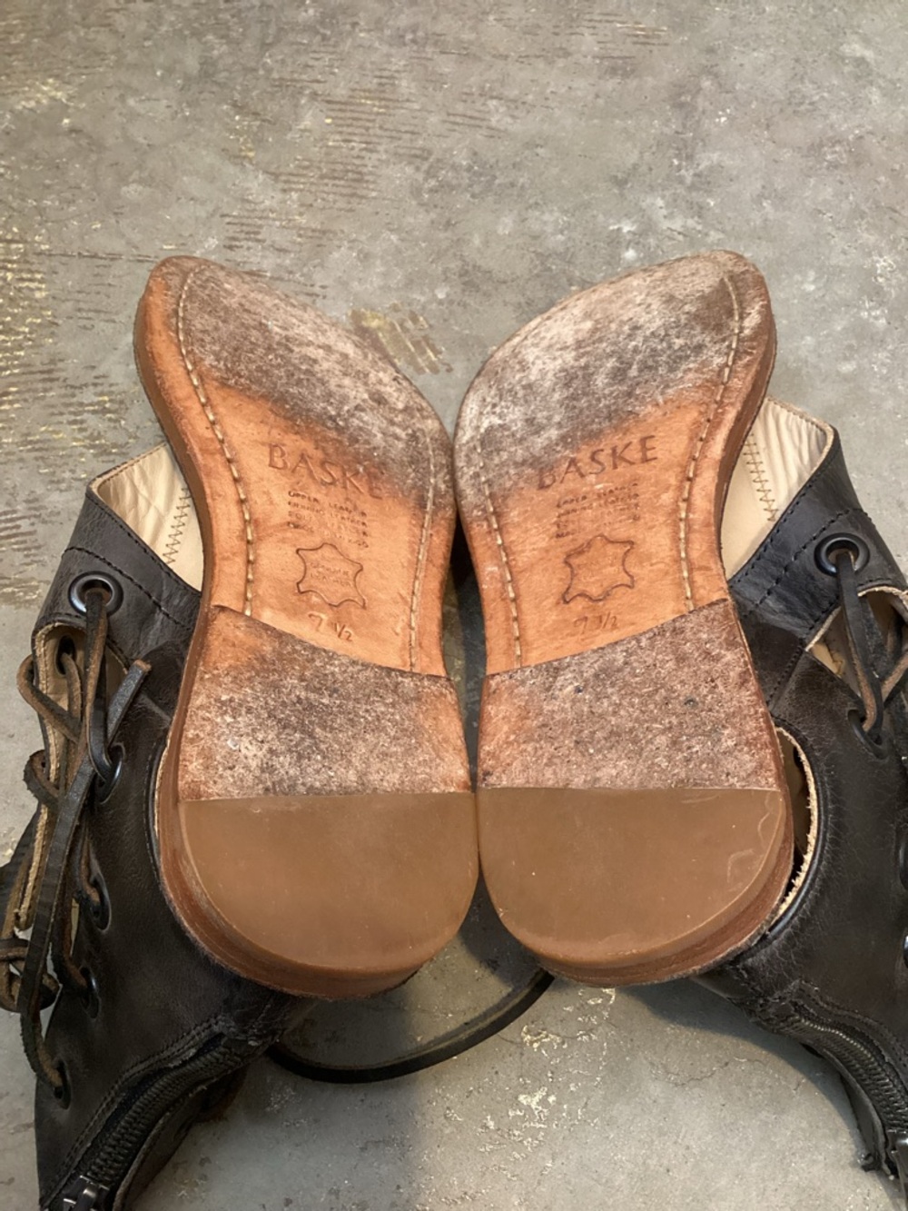 Baske California Leather Lace Up Gladiator Sandals Brown Boho Style Size 7.5 - Picture 8 of 11